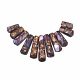 Jaspe impérial synthétique assemblé et brins de perles de bronzite G-S326-002A-1