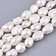 Chgcraft 2 hebras perlas de perlas de agua dulce cultivadas naturales perlas de perlas de color de concha para la fabricación de joyas PEAR-CA0001-01-4