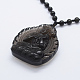 Natural Golden Sheen Obsidian Beaded Pendant Necklaces NJEW-E116-07-2