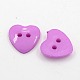 Acrylic Heart Buttons X-BUTT-E071-C-03-2