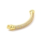 Eco-friendly Rack Plating Brass Micro Pave Clear Cubic Zirconia Connector Charms KK-F843-03G-1