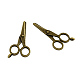 Tibetan Style Alloy Scissor Pendants TIBEP-Q040-048AB-NR-1