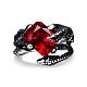 Punk Claw Stainless Steel Cubic Zirconia Rings for Unisex RJEW-BB03803-8-1
