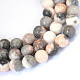 Zébrées naturelle perles rondes de jaspe brins X-G-E334-6mm-11-1