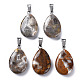 Teardrop Dyed Natural Crazy Agate Obsidian Pendants G-Q368-12-2