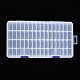 長方形ポリプロピレン（pp）ビーズ保管容器  ヒンジ付き蓋付き  ジュエリー小物用  透明  25.3x13.8x2.8cm CON-N011-011-1