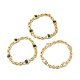 Bracelet chaîne à maillons rectangles de verre avec chaînes panthère BJEW-I309-01-1