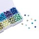 10 Farbe umweltfreundliche perlmuttfarbene runde Glasperlen HY-PH0010-02-2
