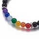 Natural/Synthetic Mixed Gemstone/Cat Eye Round Beaded Bracelets BJEW-L648-06-3