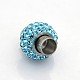 Rondelle 304 Stainless Steel Polymer Clay Rhinestone Magnetic Clasps RB-N033-02B-6mm-2