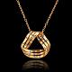 Real 18K Gold Plated Eco-Friendly Tin Alloy Czech Rhinestone Hollow Triangle Pendant Necklaces For Women NJEW-BB13931-G-2