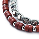 2 Schlaufen verstellbare Nylonfaden Kette geflochtene Perlen Armbänder BJEW-JB04411-2