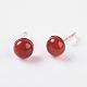 Natural Carnelian/Red Agate Ear Studs EJEW-G223-A09-1