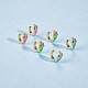 Cubic Zirconia Snake Hoop Earrings with Enamel EJEW-SZ0001-87A-4