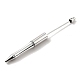 プラスチック製のビーズのペン  プレスボールペン  DIYペンの装飾用  銀  146x11.5mm AJEW-L094-01E-1
