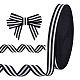 PandaHall Black White Striped Ribbon OCOR-PH0001-66A-1