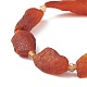 Bracelet extensible en perles de verre et pépites irrégulières en ambre naturel BJEW-JB08622-4
