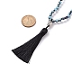 Cloth Tassel Pendant Necklaces NJEW-JN02270-3