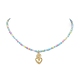 Golden Brass Heart Pendant Necklace NJEW-JN04530-3