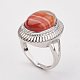 Heated & Dyed Natural Agate Finger Rings RJEW-P122-01-2