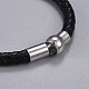 Woman's Braided Leather Cord Bracelets BJEW-JB04253-01-3