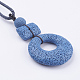 Colliers à pendentif pierre de lave NJEW-P181-H05-2