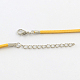 Collier de cordon en faux suède de 2 mm avec chaînes en fer et fermoirs à pince de homard NCOR-R029-09-3