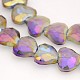Faceted Heart Electroplate Rainbow Plated Glass Beads Strands EGLA-P010-F04-2