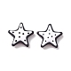 オペーク樹脂ビーズ  水玉模様の星  ホワイト  18.5x19.5x5.2mm  穴：1.6mm RESI-K020-01B-2