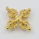 Real 18K Gold Plated Brass Buddhist Pendants KK-K094-02G-2