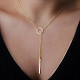 Simple Circle Alloy Lariat Necklaces NJEW-N0052-001-2