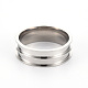 201 núcleo de anillo de acero inoxidable en blanco para hacer joyas con incrustaciones RJEW-ZX002-05-12-1