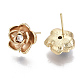 Brass Clear Cubic Zirconia Stud Earring Findings KK-N232-10-NF-3