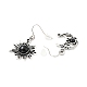 Boucles d'oreilles asymétriques lune et soleil en perles de résine EJEW-C036-01E-2