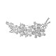 ウエディングヘアアクセサリー  花の合金ラインストーンブライダル装飾的な髪をくし  鉄の櫛で  銀  クリスタル  150x55mm OHAR-R099-17-1