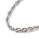 304 bracelet chaîne de corde en acier inoxydable pour hommes femmes BJEW-E031-12P-02-2
