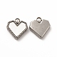 304 Stainless Steel Heart Charms STAS-A076-07P-2