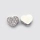 Brass Micro Pave Cubic Zirconia Heart Slide Charms ZIRC-N004-01P-1