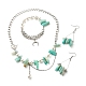 Set di gioielli per il potere curativo con perle di perle di conchiglia e amazzonite naturale per ragazze donne X1-SJEW-TA00002-1