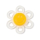 アクリルカボション  グリッターパウダー付き  笑顔の花  ホワイト  37x4.5mm MACR-C015-02E-1