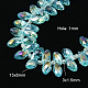 Glas facettierte Tropfen Perlen Stränge galvanisieren X-EGLA-D014-22-1