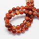 Round Natural Striped Agate/Banded Agate Stone Beads Strands G-S118-6mm-01-2