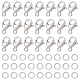 SUNNYCLUE 1 Box 240Pcs Lobster Claw Clasps 304 Stainless Steel Lobster Clasps with 120Pcs Open Jump Rings Kit Silver Necklace Bracelet Clasp Fasteners Hook for Jewelry Making Women Adult DIY Craft STAS-SC0004-90-1