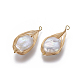Colgantes naturales de perlas cultivadas de agua dulce PEAR-F011-32G-2