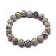 Bracelets extensibles en perles de maifanite / maifan X-BJEW-K212-B-044-2