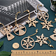 GORGECRAFT 24Pcs Wood Christmas Tree Ornaments Snowflake & Angel Pendant Wooden Craved Hanging Craft Decorations 3D Rustic Farmhouse Ornaments Holiday Decor for Winter Wonderland HJEW-GF0001-39C-3