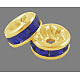 Rondelle goldenen Messing-Klasse Perlen Strass Spacer RB-F016-05G-NF-1