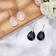 ANATTASOUL 2 Pairs 2 Style Natural Quartz Crystal & Black Agate Teardrop Dangle Earrings with Brass Pins for Women EJEW-AN0004-41-7