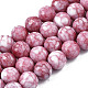 Mèches de perles de verre craquelé peintes au four opaque EGLA-S174-33F-1