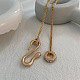 Collier pendentif serpent strass cristal avec chaînes gourmettes en alliage pour femmes NJEW-I118-02KCG-5